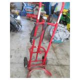 Red Two-Wheel Hand Truck Barrel Dolly with Straps