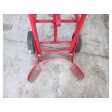 Red Two-Wheel Hand Truck Barrel Dolly with Straps