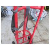Red Two-Wheel Hand Truck Barrel Dolly with Straps