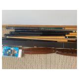Pool Cue Set With Hard Case - Assorted Billiard Cues & Accessories