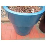 Plastic Planter Pots - 19-Inch Diameter, Blue & Burgundy (Lot of 2)