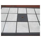Outdoor Tile Table w/ Umbrella Hole - 3x3 Light Gray Ceramic Tiles