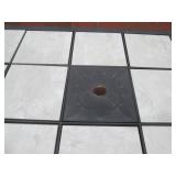 Outdoor Tile Table w/ Umbrella Hole - 3x3 Light Gray Ceramic Tiles