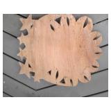 Wooden Sun & Moon Carved Wall Plaque - Dual Face Relief