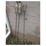 Decorative Bottle Torch Garden Stakes - Set of 3 with Glass Bottles
