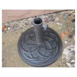 Metal Round Patio Table with Mesh Top & Floral Stepping Stone