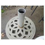 Ornate Cast Iron Garden Table Base Pedestal - White Pair