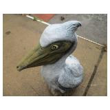 Pelican Garden Statue - Weathered Grey Pelican Sculpture for Outdoor Decor