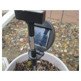 Garden Decor Lot - Ceramic Planters, Outdoor Pots, White Spiral Lamp & Solar Light