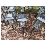 Solar Pathway Lantern Lights - 12-Pack, Black Metal With Glass Panels