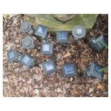 Solar Pathway Lantern Lights - 12-Pack, Black Metal With Glass Panels