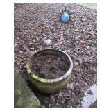 Ceramic Garden Planter with Sunburst Stake and Earth Globe Top