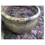 Ceramic Garden Planter with Sunburst Stake and Earth Globe Top