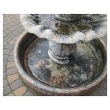 Ornate 3-Tier Stone Garden Fountain with Large Round Basin