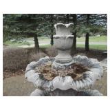 Ornate 3-Tier Stone Garden Fountain with Large Round Basin