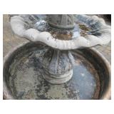 Ornate 3-Tier Stone Garden Fountain with Large Round Basin