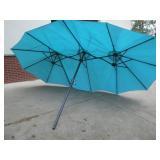 Turquoise Cantilever Patio Umbrella with Crank - Outdoor Shade