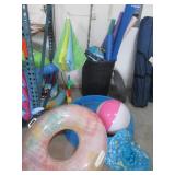 Pool & Beach Toys - Blue Life Vest, Rainbow Donut Float, Beach Ball, Noodles