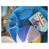 Pool & Beach Toys - Blue Life Vest, Rainbow Donut Float, Beach Ball, Noodles