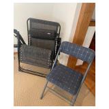Guidesman Folding Chairs (Lot of 2) - Black Metal Frame, Grey Lattice Fabric