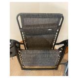 Guidesman Folding Chairs (Lot of 2) - Black Metal Frame, Grey Lattice Fabric