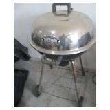 Thermos Round Charcoal Grill Dome Kettle on Stand with Wheels