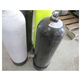 SCUBA Tanks - Four Cylinders with Green Valve Caps