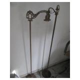 Pair of Vintage Ornate Iron Floor Lamps with Dual Lantern Sockets