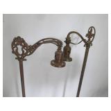 Pair of Vintage Ornate Iron Floor Lamps with Dual Lantern Sockets