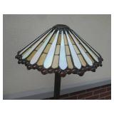 Tiffany-Style Stained Glass Floor Lamp with Cone Shade