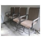 Set of 4 Brown Woven Fabric Patio Chairs