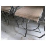Set of 4 Brown Woven Fabric Patio Chairs