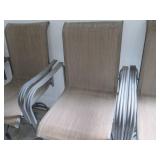 Set of 4 Brown Woven Fabric Patio Chairs