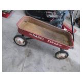 Radio Flyer Red Wagon - Vintage Metal Pull Cart, Rusty Interior