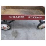 Radio Flyer Red Wagon - Vintage Metal Pull Cart, Rusty Interior