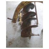 Earth Auger Post Hole Drill with Yellow Frame & Attachments