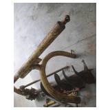 Earth Auger Post Hole Drill with Yellow Frame & Attachments