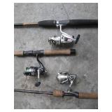 Fishing Rods - 3 Spinning Rods with Reels (Lot of 3)