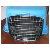 Petmate Blue Plastic Dog Crate Carrier with Front Wire Door