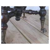 Antique Pedestal End Table with Turned Legs and Cast Iron Plant Stand (2-Piece Set)