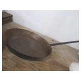 Vintage Cast Iron Pan with Long Handle - 20 in Diameter