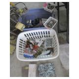 Assorted Zinc-Plated Hardware - Nuts, Bolts, Washers & Chain