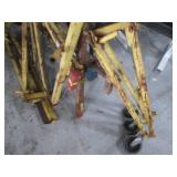 Boat Lift - Manual Winch on Yellow Rusted Frame