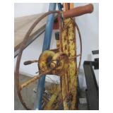 Boat Lift - Manual Winch on Yellow Rusted Frame