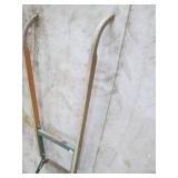 Vintage Carpet Roller With Wood Handles And Green Frame