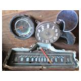 Vintage Auto Instrument Cluster - Dual Round Gauges (Tachometer & Engine Gauge)