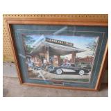 Dan Hadad Full Service Framed Gasoline & Oils Vintage Car Print