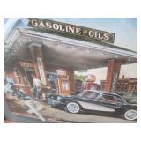 Dan Hadad Full Service Framed Gasoline & Oils Vintage Car Print
