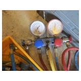 R-134a Automotive A/C Manifold Gauge Set with Hoses & Refrigerant Can