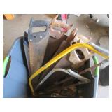 Hand Saws & Blades in Bucket - Rusty Carpentry Tools